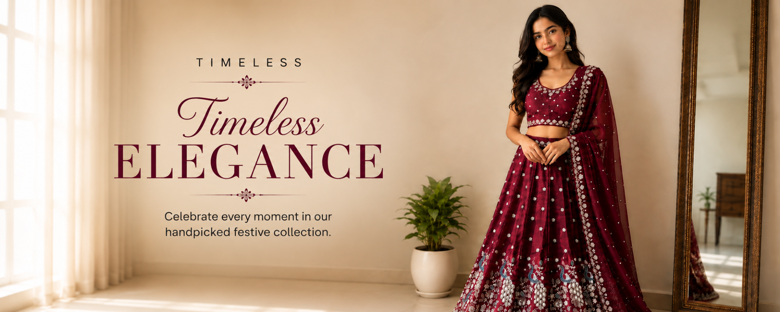 Elegant magenta pink embroidered lehenga with designer dupatta from our timeless festive collection