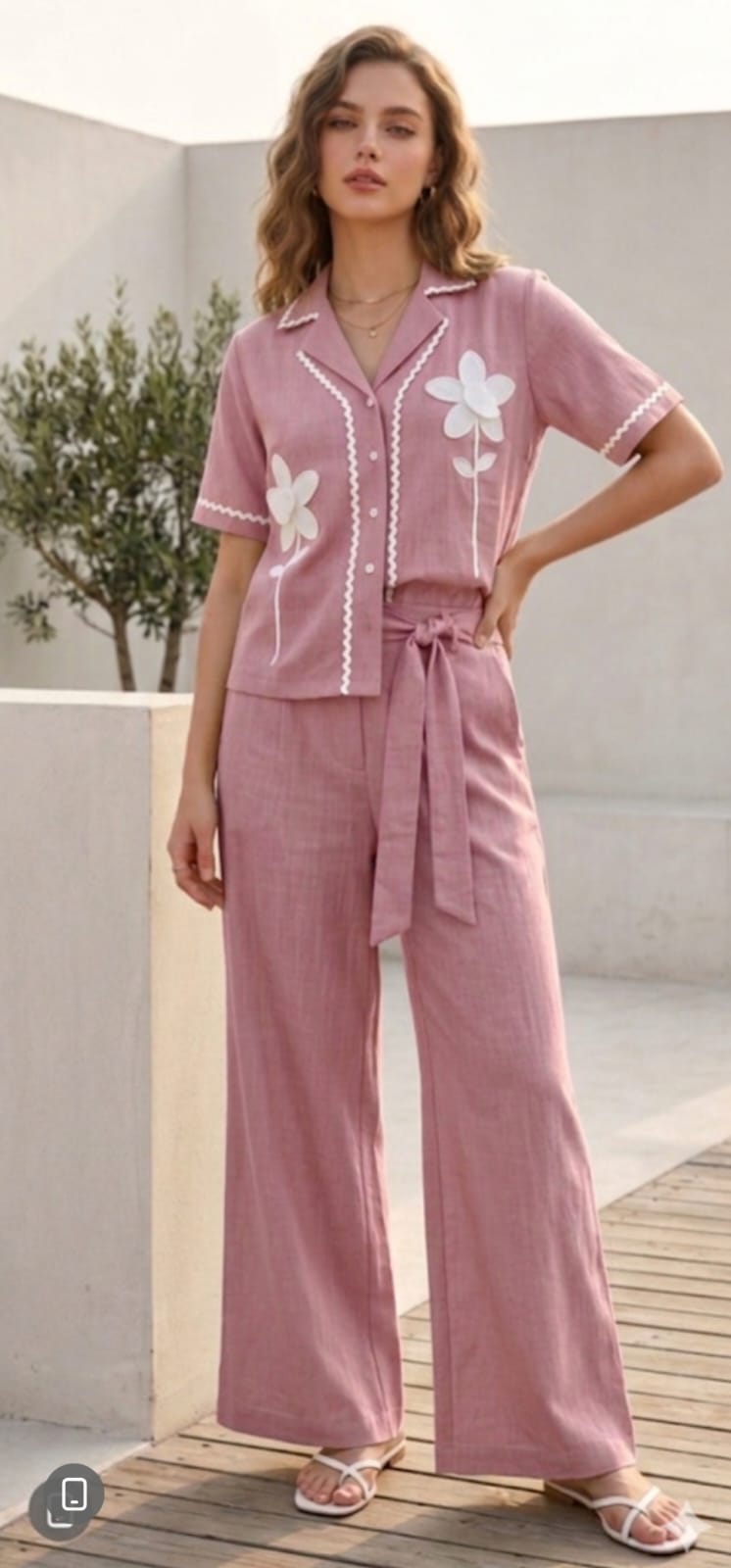Chic Summer Linen CORDSET Pink