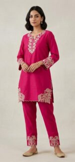 Indian Co-Ord Set with Embroidered Top and Matching Pants