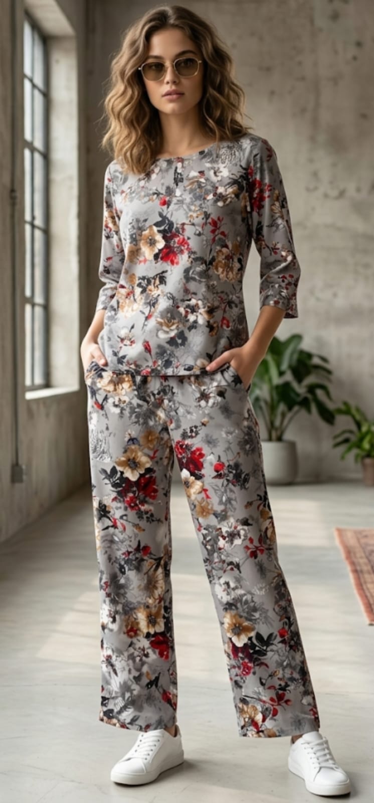 Premium Floral Co-Ord Set for Women Premium Floral Co-Ord Set for Women front view
