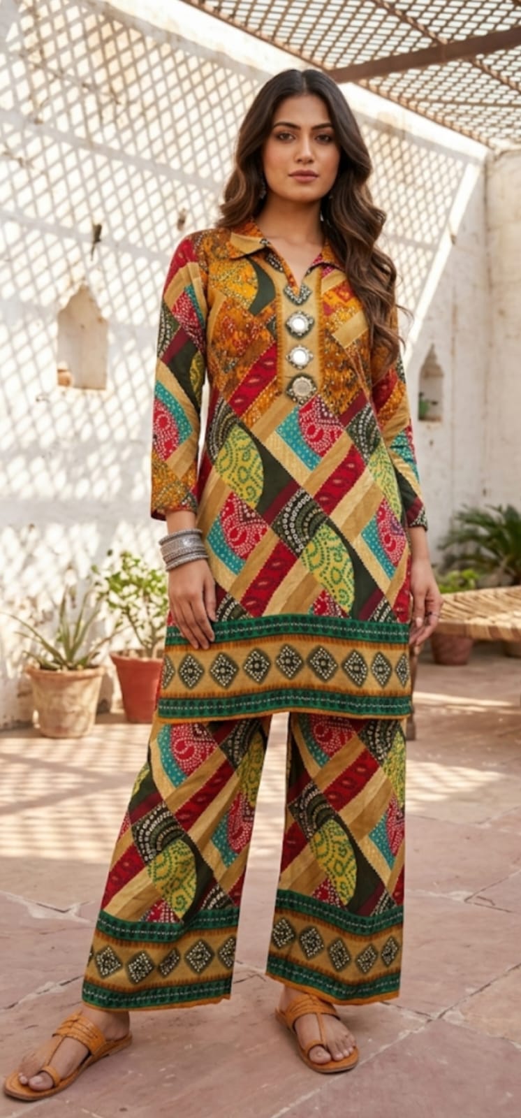 Vibrant Festive Patchwork Co-ord Set