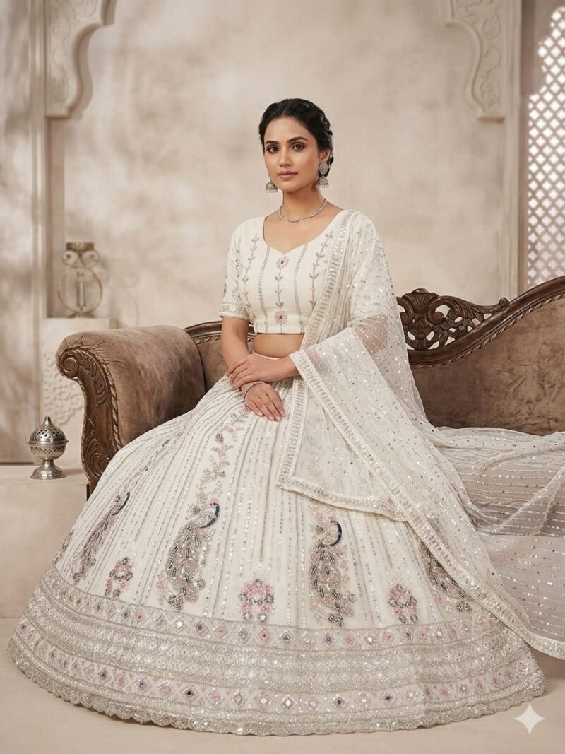 Ivory Lehenga for Women Ivory Lehenga for Women with Royal Embroidery
