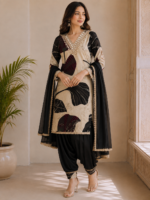 Black printed suit set classic ethnic charm